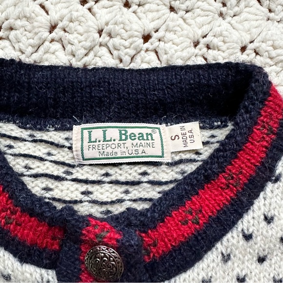 Vintage L.L. Bean Nordic Sweater Cardigan Small - Picture 5 of 6